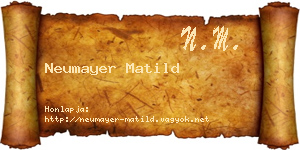 Neumayer Matild névjegykártya